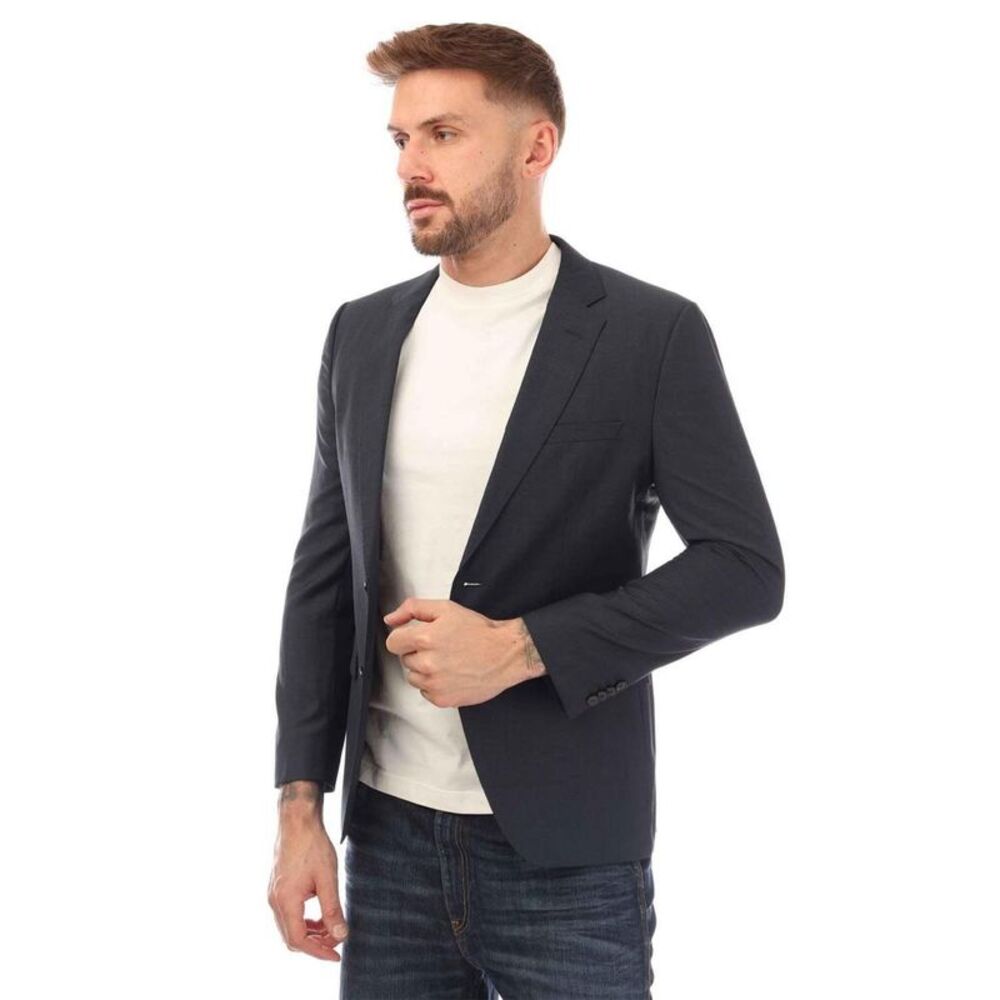 Hugo Mens Virgin Wool Regular Blazer / Dark Blue